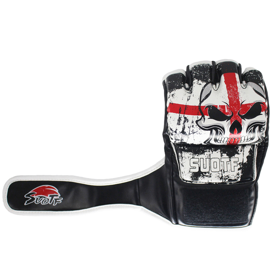 suotf MMA Skull Boxing Fighting Training Half Finger Training Taekwondo Glove wear resistant Tiger Muay Thai glove box sanda mma T191226