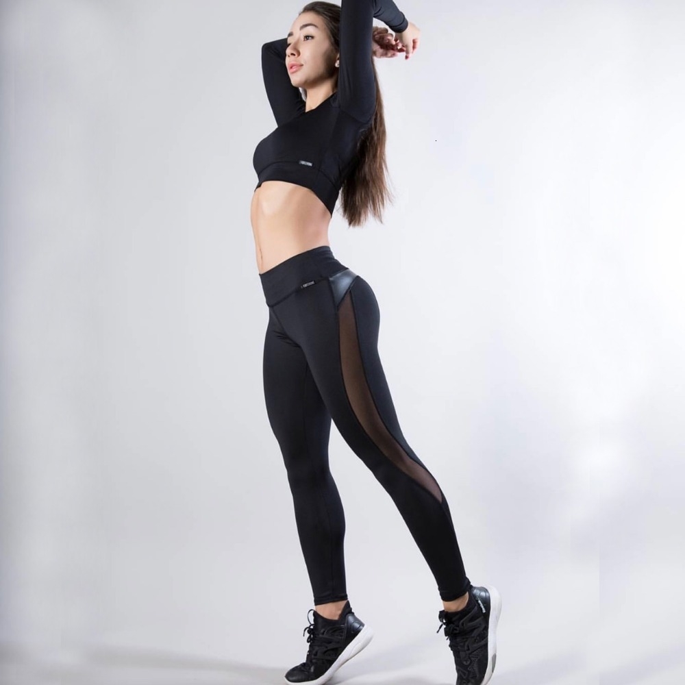 Quality Women Leather Warm Winter Leggings Black Mesh Girls Hot Leggings Drop Shipping Leggings Women CJ191206