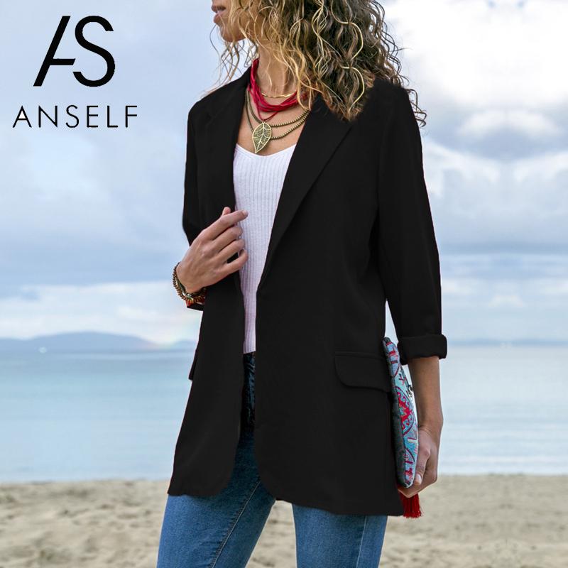 Women Blazer Long Sleeves Office Business Suit Notched Lapel Collar Open Front Thin Tops female Overcoat Autumn Casual Outwear, Black
Women Blazer Long Sleeves Office Business Suit Notched Lapel Collar Open Front Thin Tops female Overcoat Autumn Casual Outwear, Black