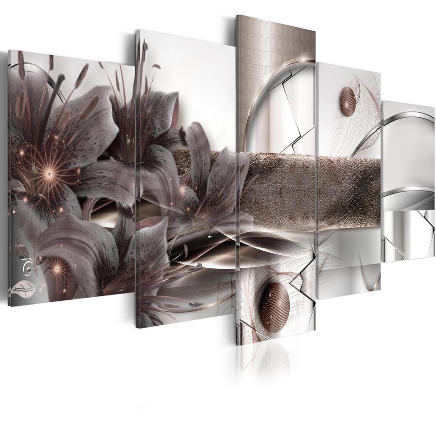 Canvas Print Modern Fashion Wall Art the Abstract Golden Texture Flower for Home Decoration Choose Color & Size( No Frame )