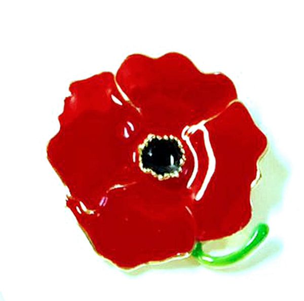 Royal British Legion brooch Red Diamante Crystal Poppy Flower Brooch Pins Remebrance Day Gift