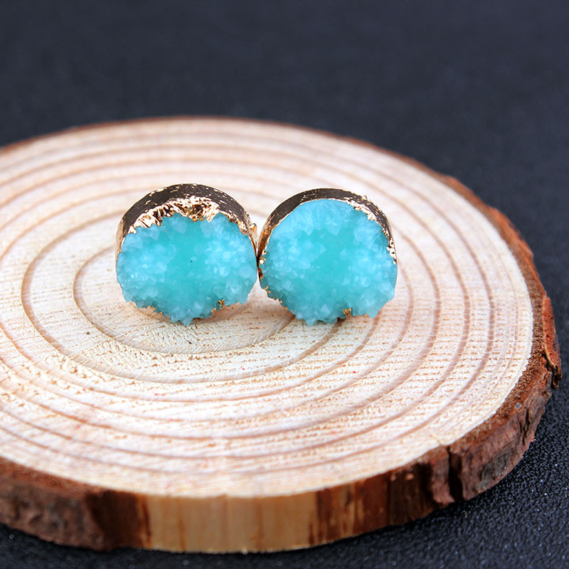 Wholesale-12mm imitate Drusy Druzy Earrings Gold Plated Candy Gemstone Imitation Natural Stone Stud Earrings for Women Lady Jewelry
Wholesale-12mm imitate Drusy Druzy Earrings Gold Plated Candy Gemstone Imitation Natural Stone Stud Earrings for Women Lady Jewelry