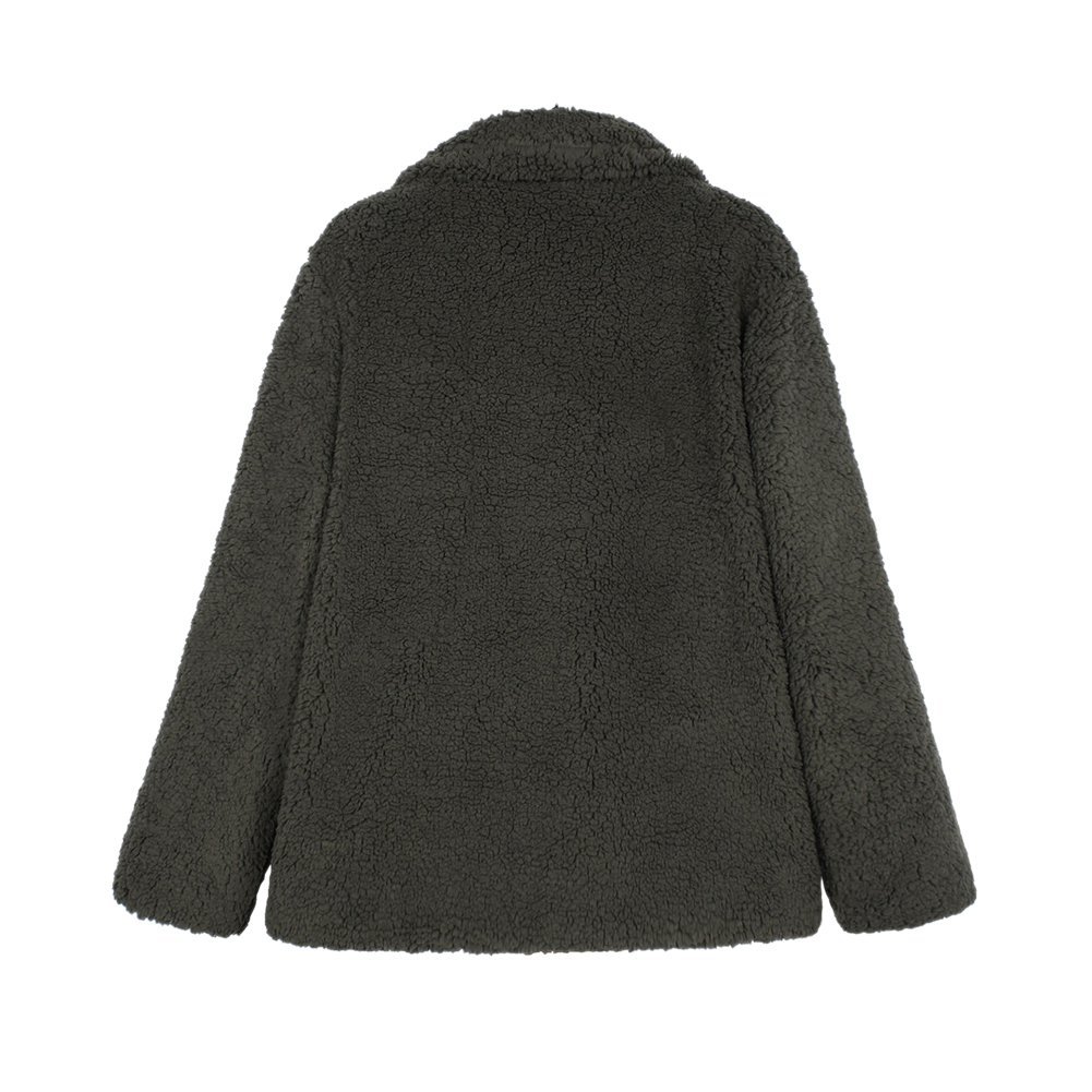 Women's Lapel Jackets Winter Women Wool Blend Cardigans Overcoat Warm Jumper Fleece Faux Fur Plush Coat Hoodie Plus size
