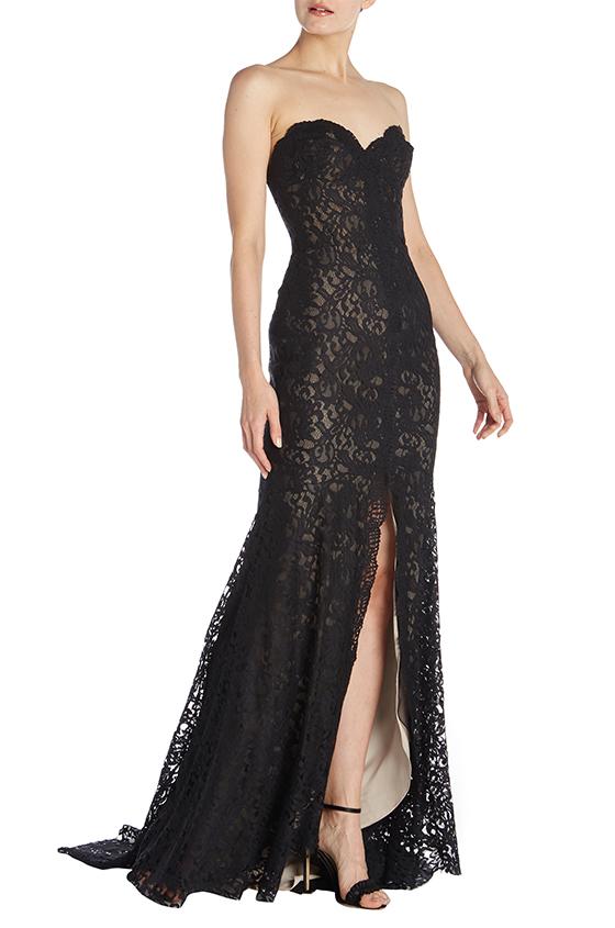 Monique Lhuillier Black Mother Of The Bride Dresses Sweetheart Illusion Lace Appliques Side Split Mermaid Evening Party Dresses Plus Size