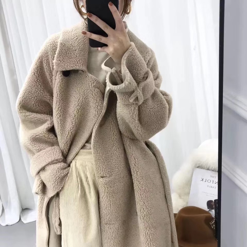 Fur Coat Women Long Sleeve with Belt Shearling Coat Winter Fur Outwear Faux Suede Lining ff07, Red
Fur Coat Women Long Sleeve with Belt Shearling Coat Winter Fur Outwear Faux Suede Lining ff07, Red