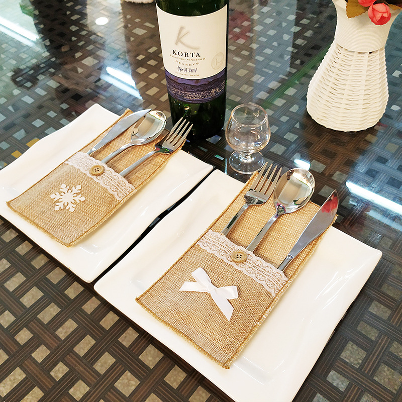 Christmas Table Placemat Knife Fork Tableware Cushion Pad Dinnerware Mat Coffee Coasters Xmas Home Decor Ornament