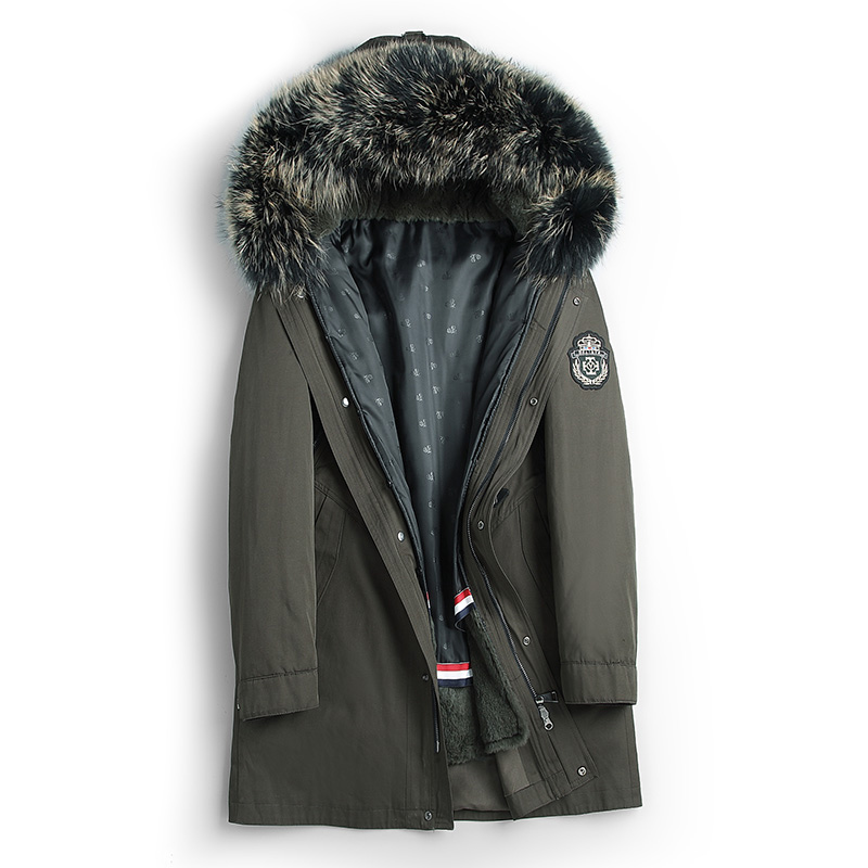 Liner Raccoon Coat Collar Hooded Real Fur Parka Plus Size Winter Jacket Men Casaco G-29P0929 YY922, Army green
Liner Raccoon Coat Collar Hooded Real Fur Parka Plus Size Winter Jacket Men Casaco G-29P0929 YY922, Army green