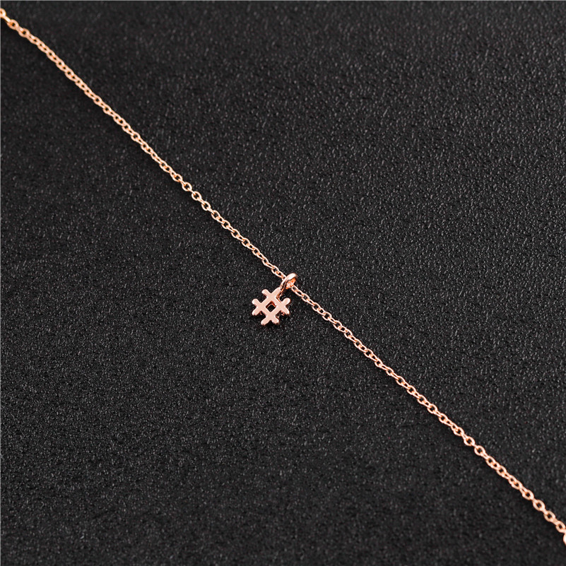 Tiny Initial Alphabet # Hashtag Bracelet Simple Stamped Number Character Symbol Letter Sign Piano Musical Note Bracelets