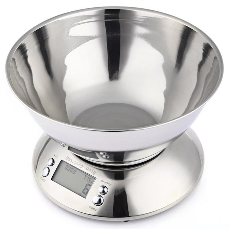 Stainless Steel Kitchen Scale 5kg/1g Electronic Scale Kitchen Food Balance Cuisine Precision Digital Scale With Bowl Cook Tool
Stainless Steel Kitchen Scale 5kg/1g Electronic Scale Kitchen Food Balance Cuisine Precision Digital Scale With Bowl Cook Tool