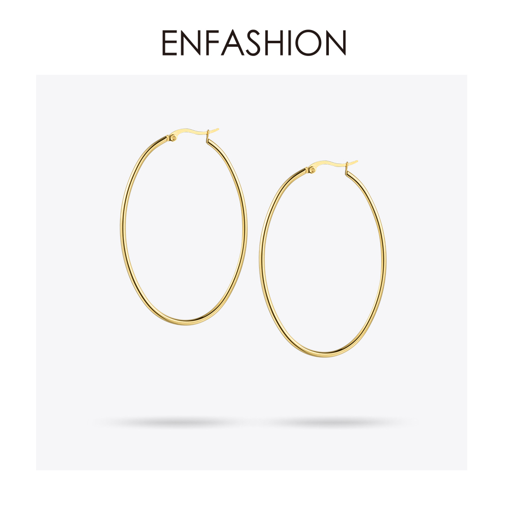 Enfashion Large Hoop Earrings Gold Color Thin Line Earings Stainless Steel Circle Earrings For Women Jewelry Wholesale J190628
Enfashion Large Hoop Earrings Gold Color Thin Line Earings Stainless Steel Circle Earrings For Women Jewelry Wholesale J190628