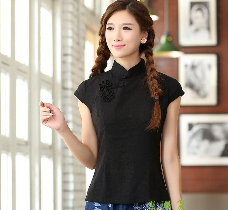 Shanghai Story National Trend chinese style top cheongsam top traditional Chinese cotton Linen blouse For women, Black
Shanghai Story National Trend chinese style top cheongsam top traditional Chinese cotton Linen blouse For women, Black