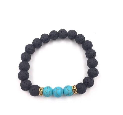 Black Lava Volcanic stone 7 Chakra Bracelet,Natural Stone Yoga Bracelet,Healing Reiki Prayer Balance Buddha Beads Bracelet