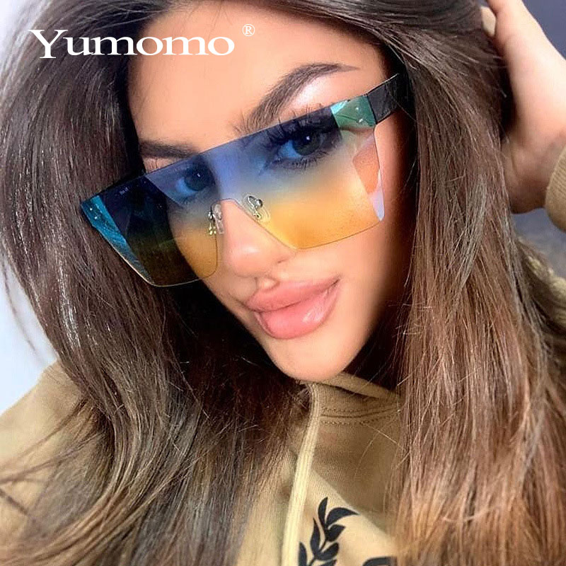 2020 neutral fashion new ladies square sunglasses ladies frame shadow retro women's Gradient oversized sunglasses