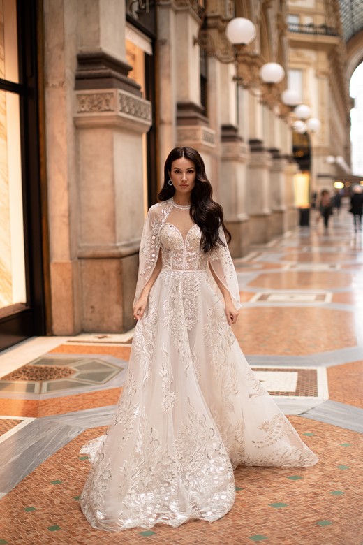 2020 Modest Idaorez Elegant A Line Wedding Dresses Jewel Long Sleeve Tulle Lace Wedding Gowns Sweep Train robe de mariée