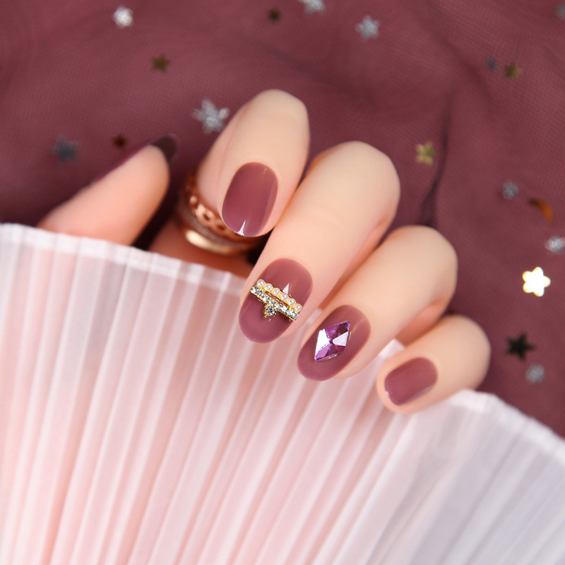 24pcs/box Wearable Fake Nail tips Ice Transparent Dirty Ash Purple oval head Detachable Full Cover Finger False Nails with Glue, As show
24pcs/box Wearable Fake Nail tips Ice Transparent Dirty Ash Purple oval head Detachable Full Cover Finger False Nails with Glue, As show