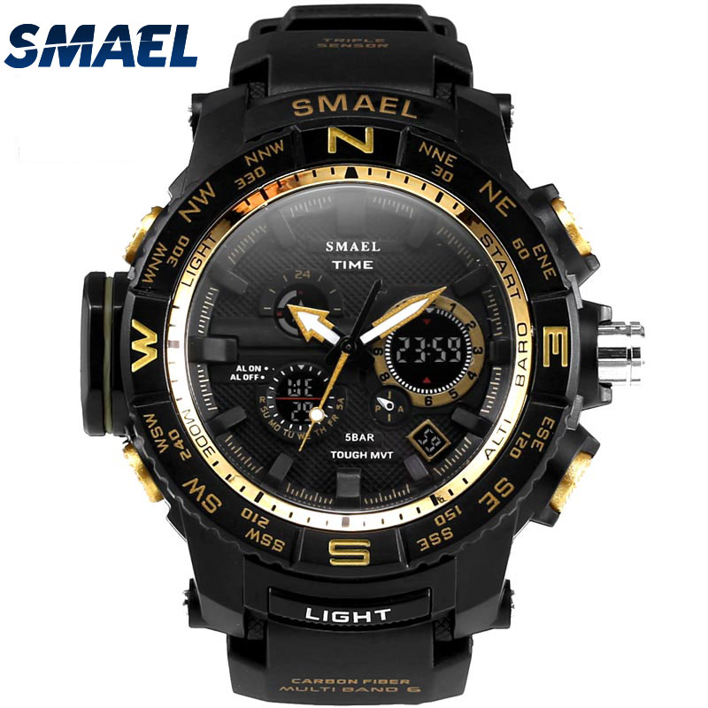 50ATM Waterproof SMAEL New Super 2017 Product For Young People Multi-functional Outdoor LED Watch Wristwatch Best Gifts Mode1531, Khaki
50ATM Waterproof SMAEL New Super 2017 Product For Young People Multi-functional Outdoor LED Watch Wristwatch Best Gifts Mode1531, Khaki