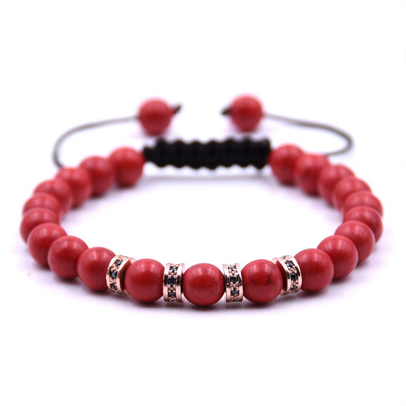Rose gold septum essential oil bracelet adjustable beads bracelet lava perfume spread bracelet