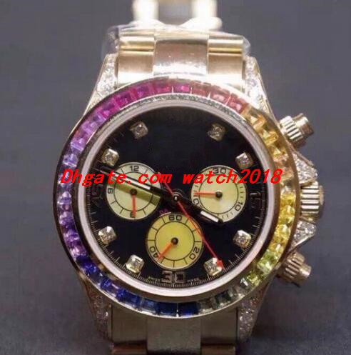Free Shipping Diamond Dial For 116598 116599 RBOW Black/Gold Diamond Hour Markers 40mm Automatic Fashion Men's Watches Wristwatch, Make waterproof
Free Shipping Diamond Dial For 116598 116599 RBOW Black/Gold Diamond Hour Markers 40mm Automatic Fashion Men's Watches Wristwatch, Make waterproof