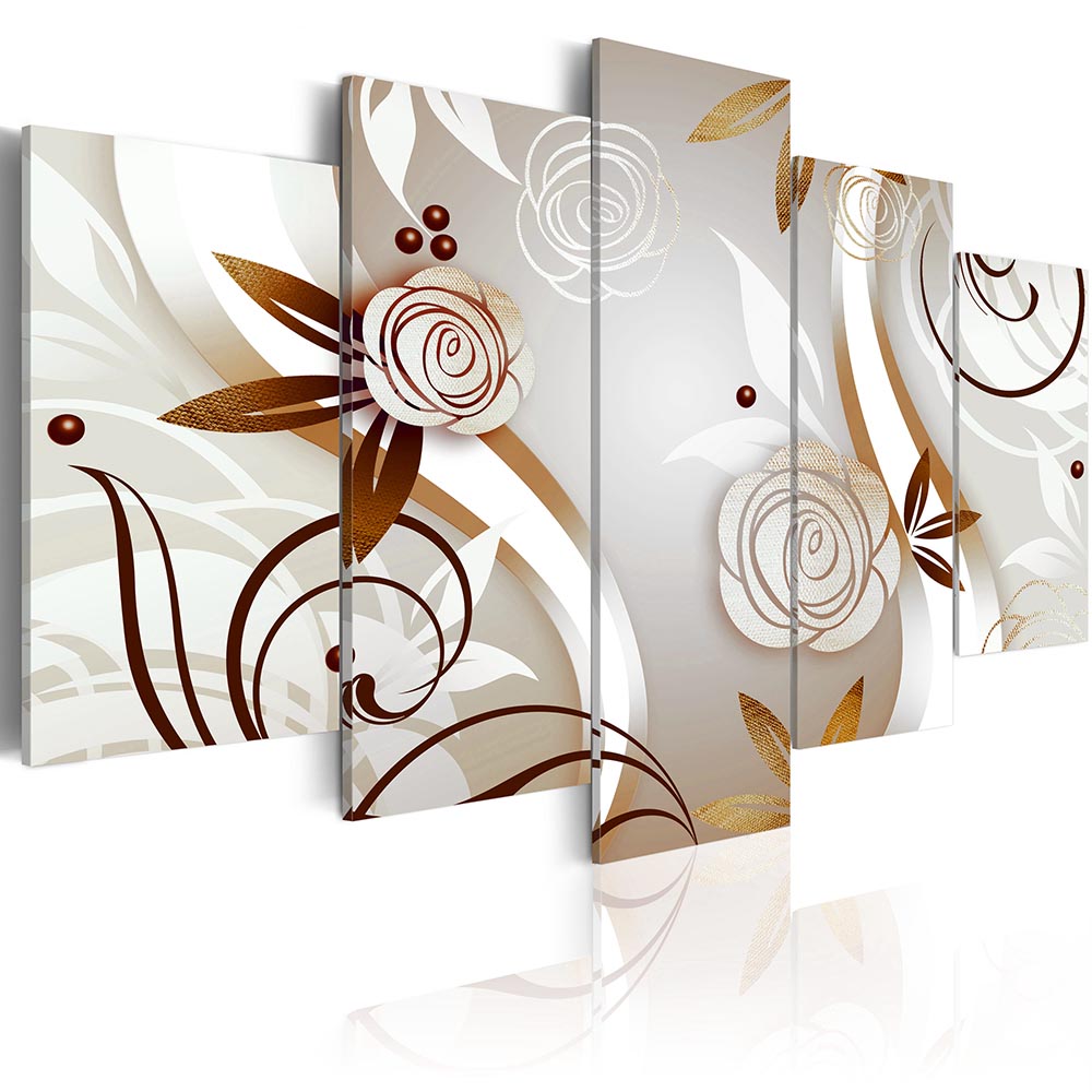 Abstract Flower Canvas Print Modern Art Painting Fashion Design for Home Decoration, Choose Color & Size( No Frame )
