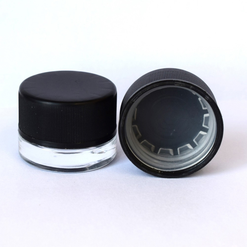 Food Grade Non Stick 5ml Clear Glass Jar with Black Child Resistant Lid Wax Concentrate Container Dab Jars
Food Grade Non Stick 5ml Clear Glass Jar with Black Child Resistant Lid Wax Concentrate Container Dab Jars