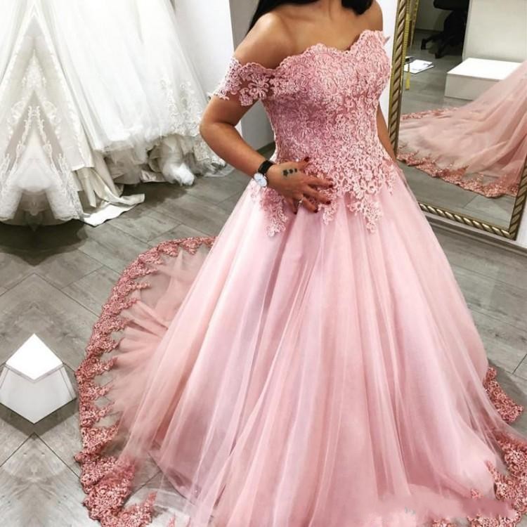 2024 New Sexy Quinceanera Ball Gown Dresses Off Shoulder Lace Appliques Beads Sweet 16 Arabic Tulle Puffy Plus Size Party Prom Evening Gowns 403 66603