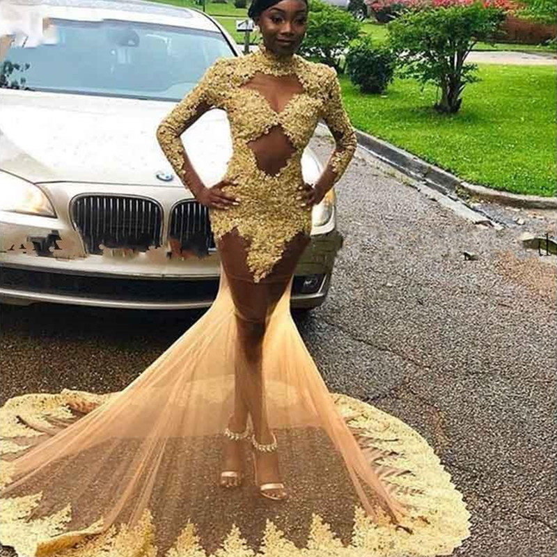 Yellow Evening Dresses Sexy See Though High Neck Long Sleeve Prom Gowns Custom Made Lace Sequins Sweep Train Special Occasion Dress, Hunter
Yellow Evening Dresses Sexy See Though High Neck Long Sleeve Prom Gowns Custom Made Lace Sequins Sweep Train Special Occasion Dress, Hunter