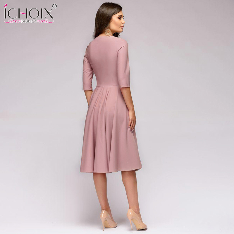 Ichoix Women Clothes 2019 Fashion Autumn Winter Dress Sexy Party Dress Elegant Tube Long Sleeve Ladies Dresses Vestidos De Festa Y190514