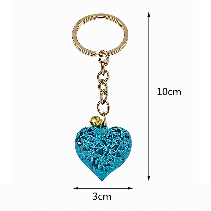 Hollow Heart Keychains Fashion Charm Cute Purse Bag Pendant Car Keyring Chain Ornaments Hanging Valentine's Day Gift Key Chains