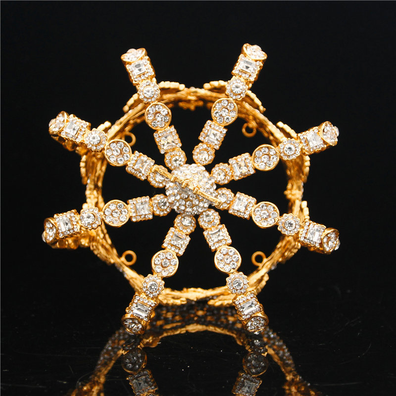 Male Cross Crown Baroque Bridal Wedding Crown Royal King Tiara Wedding Dress Birthday Party Performance Accessories Diadem C19022201