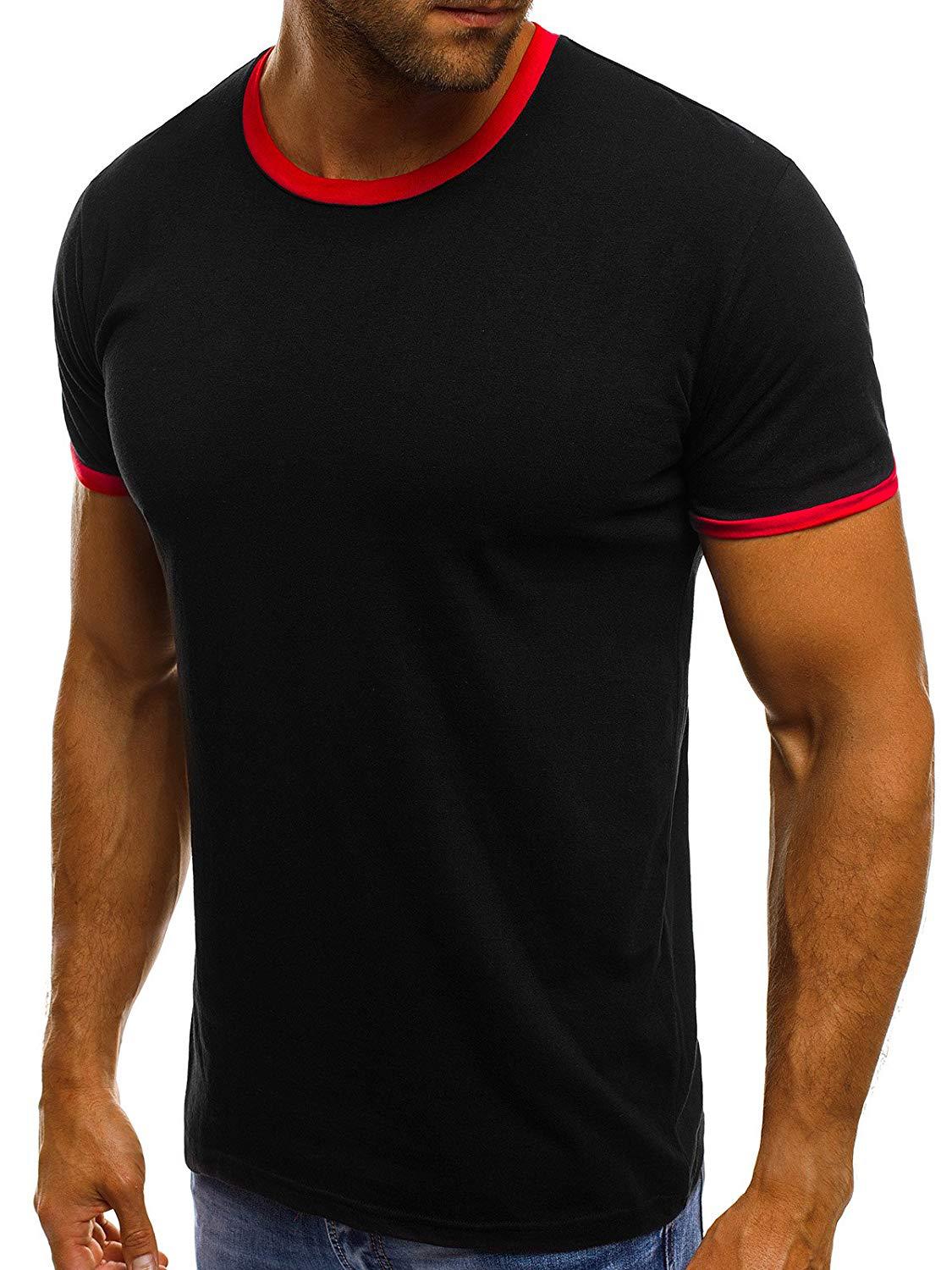 2020 New Men's Cotton T Shirt Solid Color Tee Tops Fashion 5 Colors Casual O Neck Tee Shirt