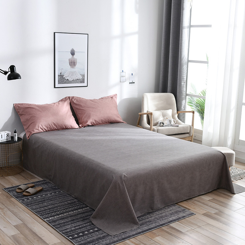 AB side bedding solid simple Modern duvet cover set king queen full twin bed linen brief bed flat sheet