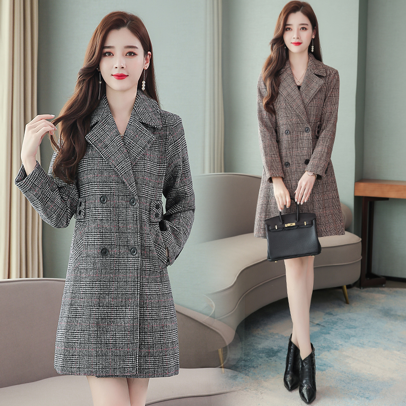 Thicken Plaid Coat Women Korean Autumn Winter 2019 Loose Long sleeve Double breasted Overcoat Outwear Femme Wool Coats 20019, Gray
Thicken Plaid Coat Women Korean Autumn Winter 2019 Loose Long sleeve Double breasted Overcoat Outwear Femme Wool Coats 20019, Gray