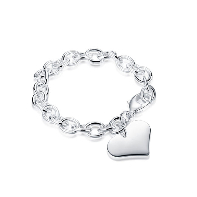 Hot sale 925 silver Wan heart brand shrimp buckle bracelet DFMCH278,fashion 925 sterling silver plated Chain link bracelets high grade
