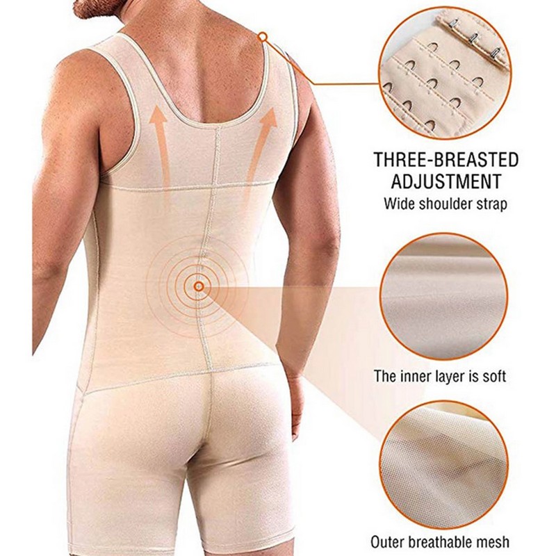 Man Full Body Shaper Slimming Tummy Control Shapewear Plus Size 6XL Tummy Shaper Vest Underwear Corset Waist Cincher Men Bodysuit
