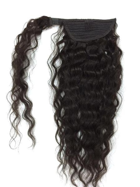 120g long curly ponytail hair piece drawstring Wrap around clips black ponytail curly hair extensions side part dhl free shipping