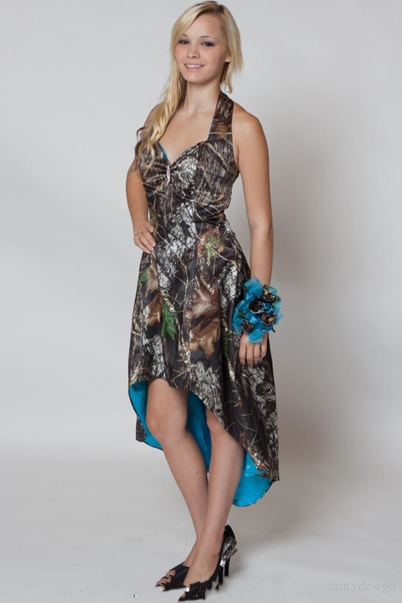 2020 Newest fashionshort Camo A line wedding dresses summer sea beach bridal gowns halter knee length backless wedding party dresses