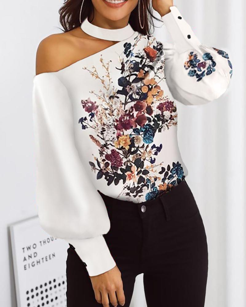 Mock Neck Cut Out Floral Print Lantern Sleeve Blouse Women Halter Long Sleeve Casual Blouses Tops Workwear, As pic
Mock Neck Cut Out Floral Print Lantern Sleeve Blouse Women Halter Long Sleeve Casual Blouses Tops Workwear, As pic