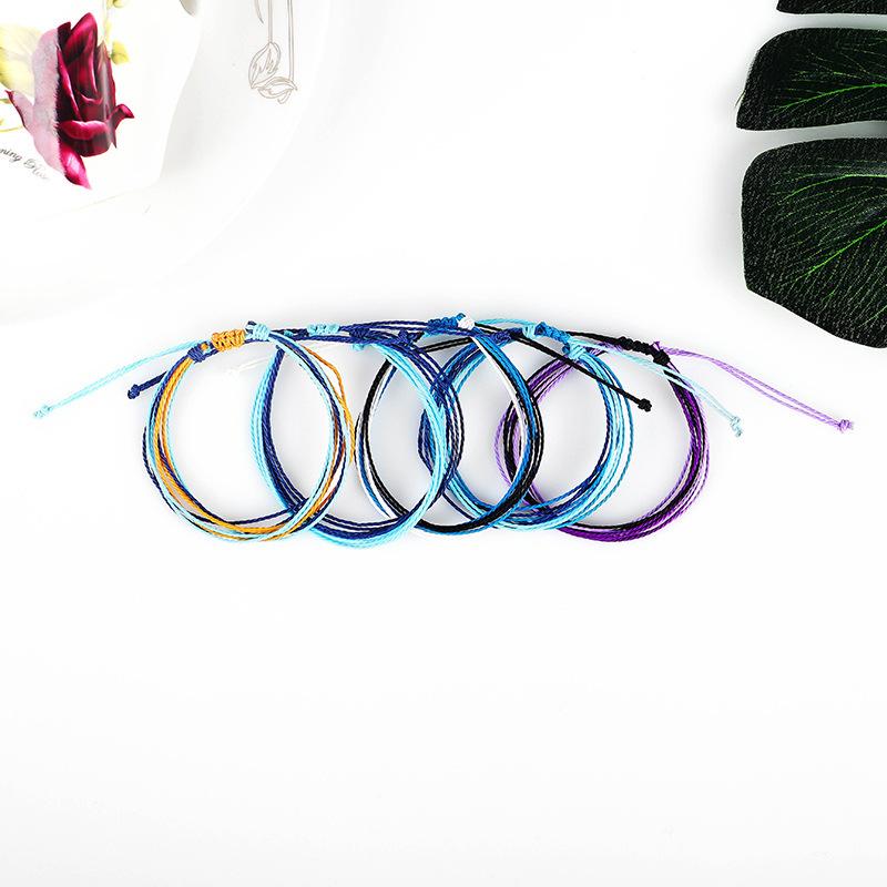 22 Styles Handmade Wax String Thread Bracelet Multilayer Woven Friendship Bracelets Multicolour Adjustable Braided Bangle Women Gift