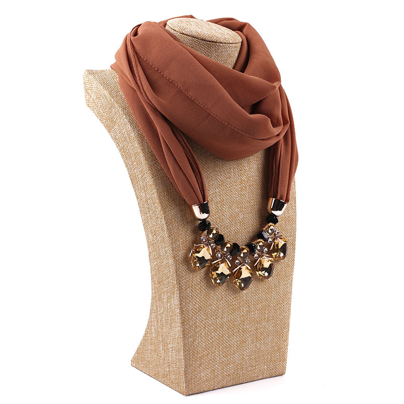 Bohemia Wind Chiffon Scarf Bullet Pendant Charm Fashion Women Jewelry Scarf Necklace Shawls Wraps scarf Acessories