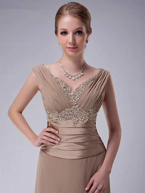 Plus Size Champagne Mother Of The Bride Dress A-line Cap Sleeves Chiffon Lace Beaded Long Elegant Wedding Groom Gowns 2024 New