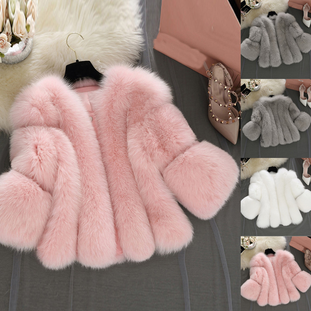Ladies' Plus Size New Trend Faux Fur Coat Women Fashion Solid Jackets Fur Short Stitching Faux Coat abrigos mujer invierno