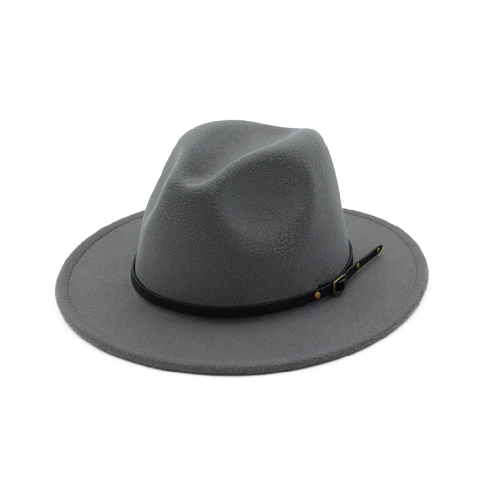 Vintage Unisex Men Women Felt Hat Wide Brim Fedora Trilby Panama Pure Color Gangster Cap Jazz Hat For Femme MNDJS015 D19011102