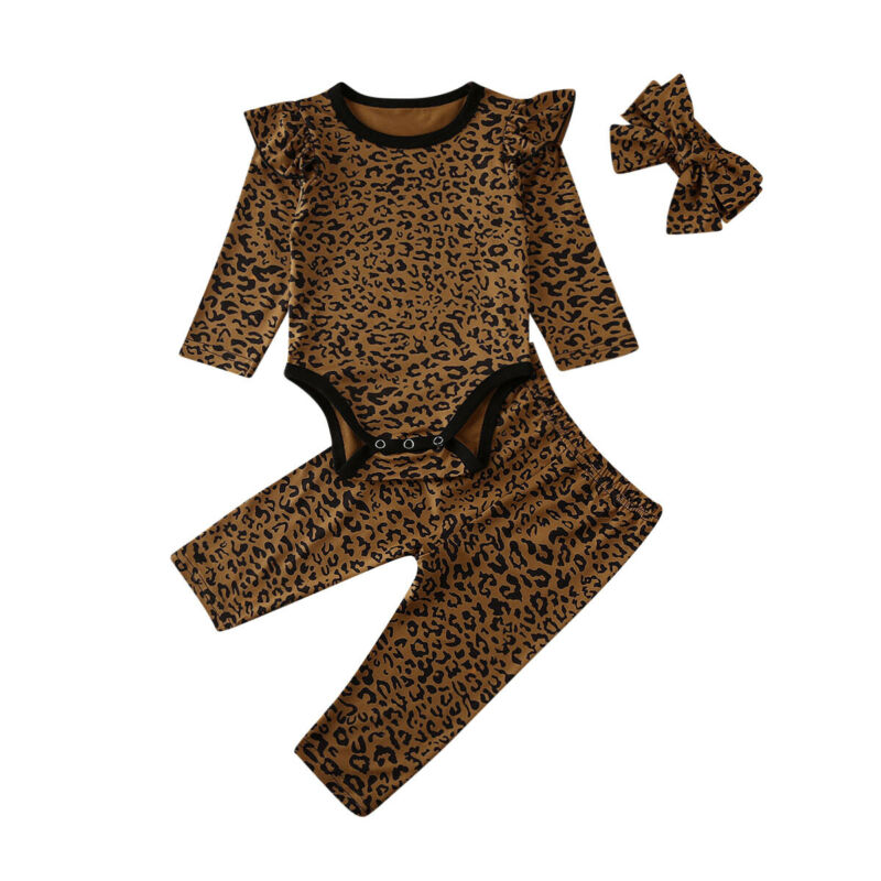 3Pcs Newborn Baby Girls Boys Clothing Leopard Ruffle Long Sleeve Romper Tops Pants Clothes Outfits, As pic
3Pcs Newborn Baby Girls Boys Clothing Leopard Ruffle Long Sleeve Romper Tops Pants Clothes Outfits, As pic