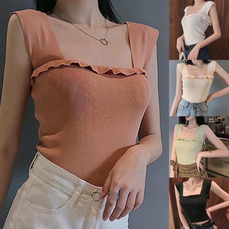 Sexy Basic Camisole For Women Knitted Tank Top Summer Sleeveless Pullover Vest Top Streetwear Fashion 2020 Cool Girls Tees Camis, Beige
Sexy Basic Camisole For Women Knitted Tank Top Summer Sleeveless Pullover Vest Top Streetwear Fashion 2020 Cool Girls Tees Camis, Beige