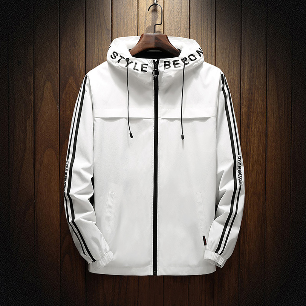 Autumn Winter Men's Thin Coat Jacket Outdoor Sport Casual Printing Solid Hooded Coats Zipper Outwear Bomber Jacket Coat, White
Autumn Winter Men's Thin Coat Jacket Outdoor Sport Casual Printing Solid Hooded Coats Zipper Outwear Bomber Jacket Coat, White