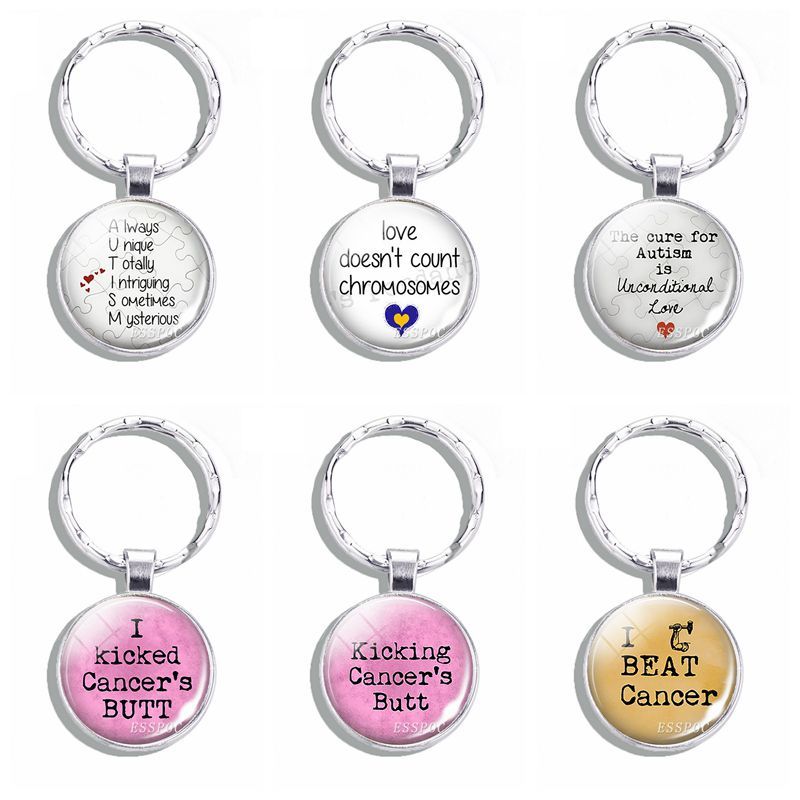 Love Doesn't Count Chromosomes " Letters Keychain, Autism,cancer Rumor Keychain Inspirational Gift for Cancer Friend