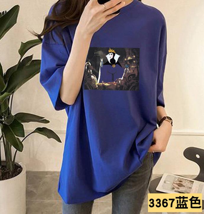 Women's tide 2019 spring and summer loose short-sleeved t-shirt female print wild bf Harajuku long section