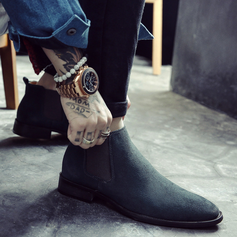 Flock Fashion Pointed Toe Ankle Men Boots Slip-On Low Vintage Motorcycle Boots Solid Spring Autumm British Style Shoes, Black
Flock Fashion Pointed Toe Ankle Men Boots Slip-On Low Vintage Motorcycle Boots Solid Spring Autumm British Style Shoes, Black