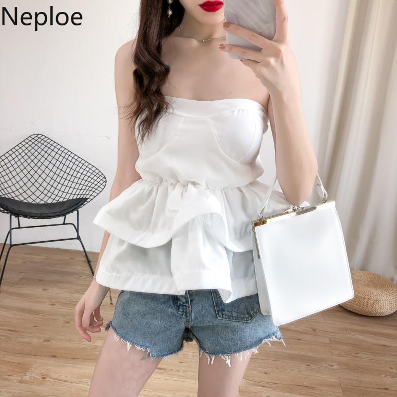 Neploe 2020 Summer Women Sleeveless Blouse Tops Double Ruffle Short Shirt Sexy Off Shoulder Strapless Slim Waist Blusas 59036, Black
Neploe 2020 Summer Women Sleeveless Blouse Tops Double Ruffle Short Shirt Sexy Off Shoulder Strapless Slim Waist Blusas 59036, Black