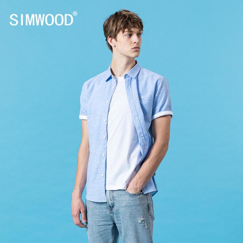 SIMWOOD 2020 summer new short sleeve cotton linen shirts men breathable casual solid comfortable plus size shirts SJ110528, Blue
SIMWOOD 2020 summer new short sleeve cotton linen shirts men breathable casual solid comfortable plus size shirts SJ110528, Blue